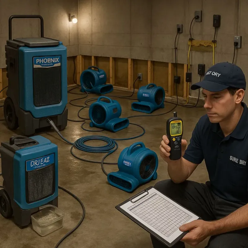 Structural Drying and Dehumidification process in Sharon Hill, PA